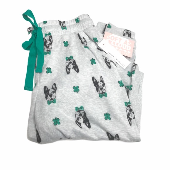 Jaclyn Intimates Shamrock and Bulldog Pajama Pants Gray Size Small - Picture 9 of 9